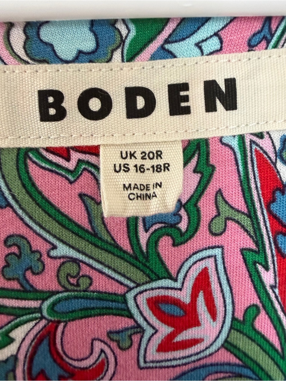Boden Green and Pink Paisley V-Neck Midi Dress never worn - Picture 2 of 8